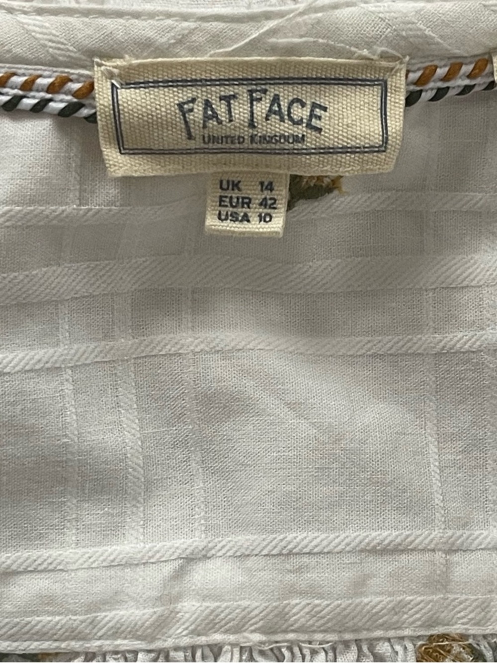 Fat Face White Ruffle-Front Floral Button-Up Blouse - Picture 2 of 8